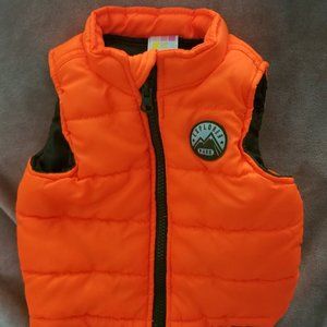 Healthtex Baby Bright Orange Puffer Vest 3-6 mos
